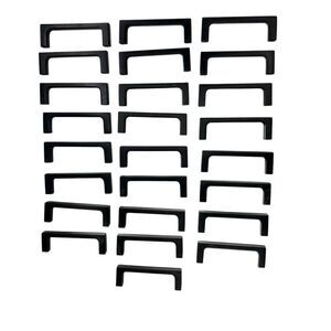 Set of (25) Modern Square 3” Modern Matte Black Cabinet Drawer Pull Handle with